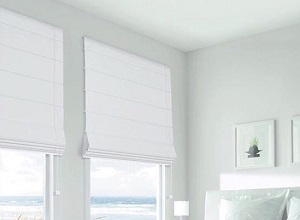 White Blockout Roman Blinds Attwood