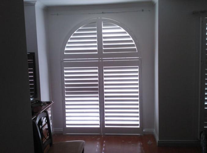 Angled Plantation Shutters - Into Blinds