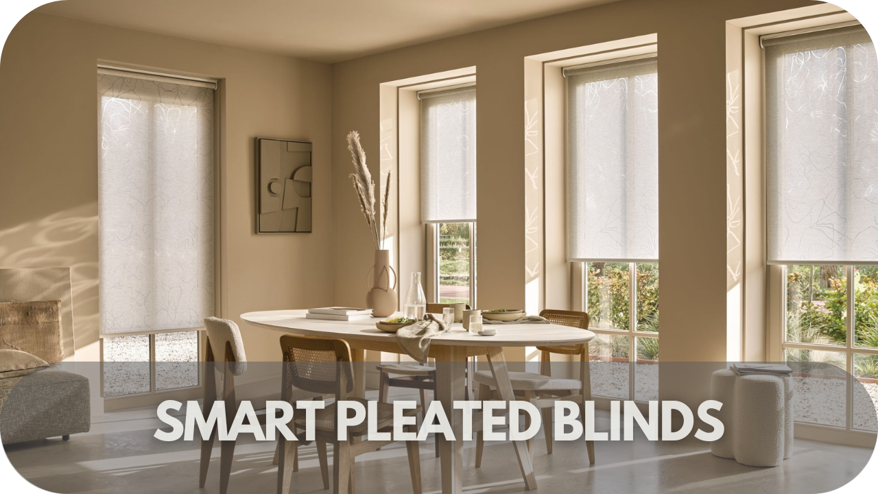 Smart pleated blinds: Compact and efficient light control, promoting a calm, healing environment for brain injury recovery.