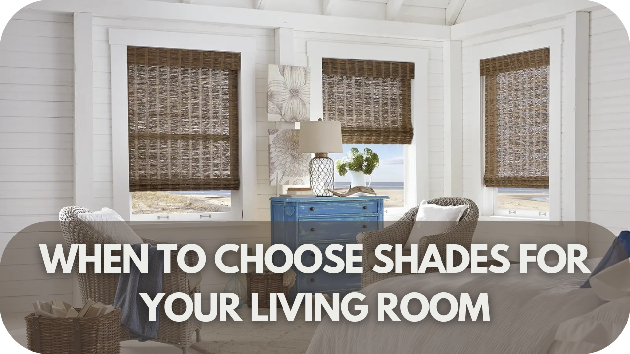 Living room featuring sleek and functional window shades.