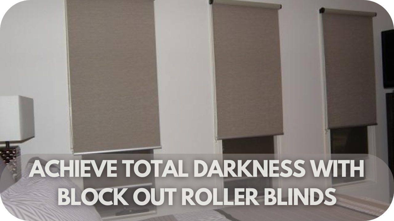 Image showing blockout roller blinds creating total darkness in a room.