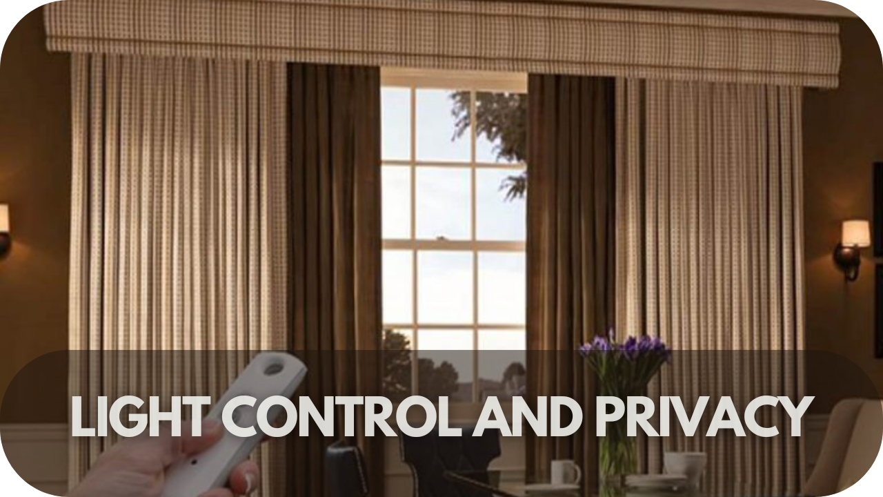 Comparison of light control and privacy features in motorised curtains and blinds