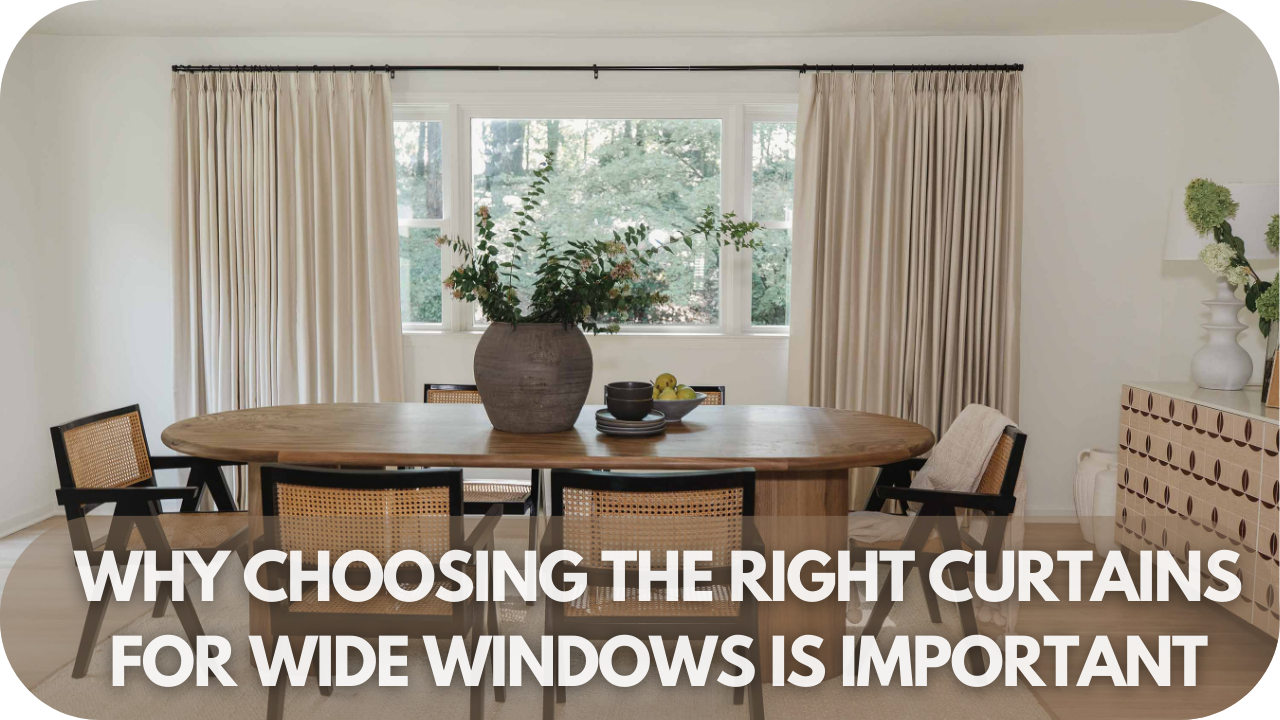 Importance of choosing the right curtains for wide windows.