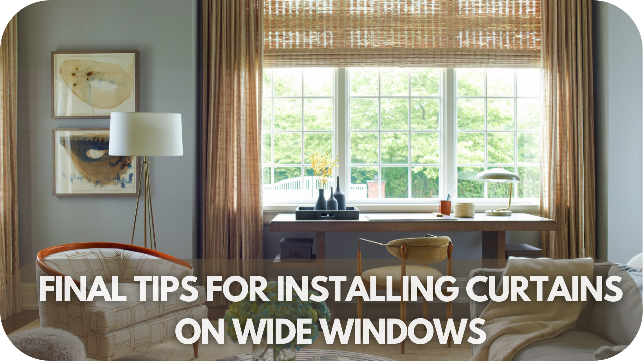 Final tips for installing curtains on wide windows.