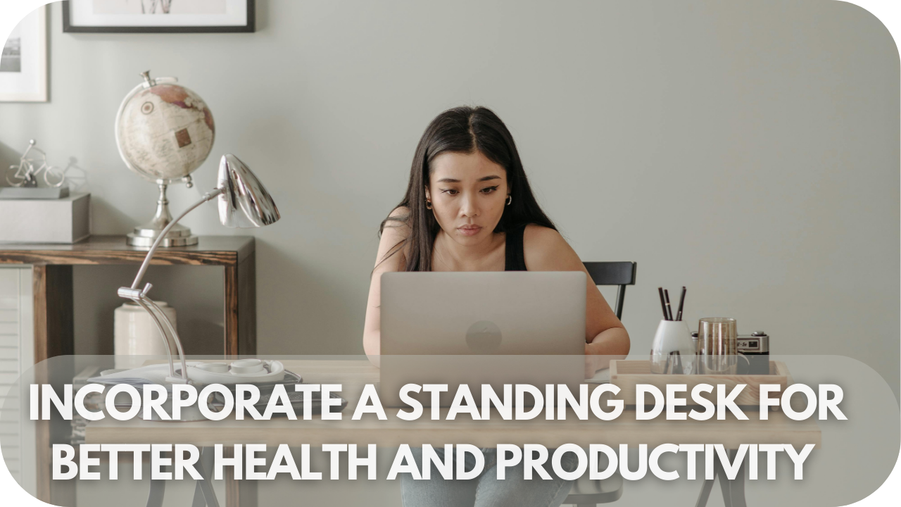 Standing desk promoting health and productivity.