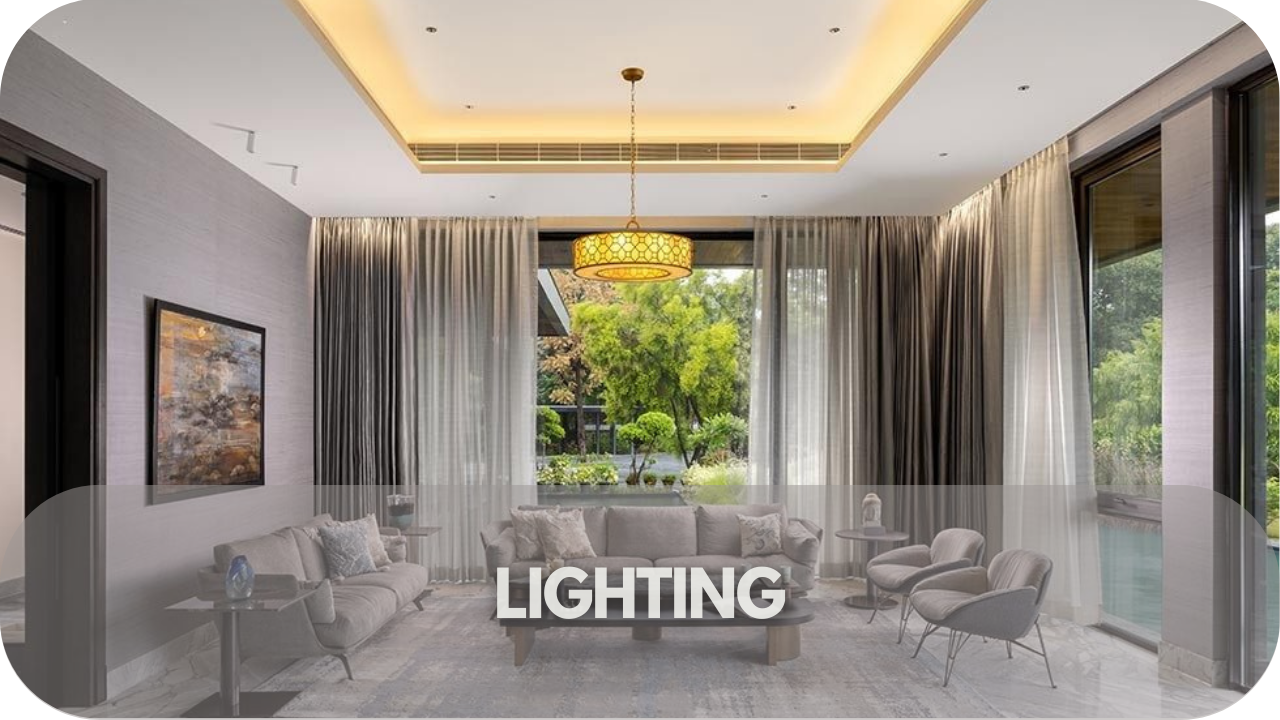 Lighting and window treatments for timeless ambience