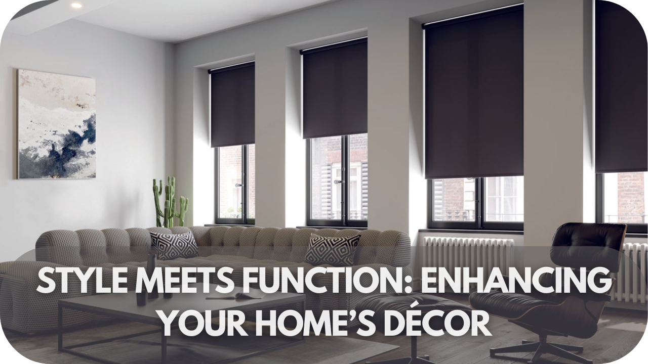 Blackout blinds enhance home décor.