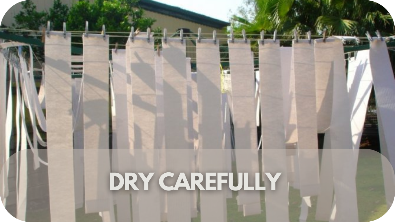 Dry blinds carefully