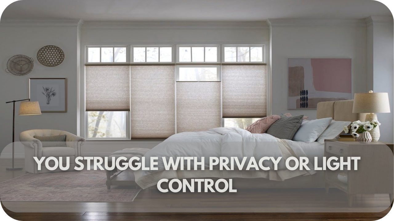 Difficulty with privacy or light control