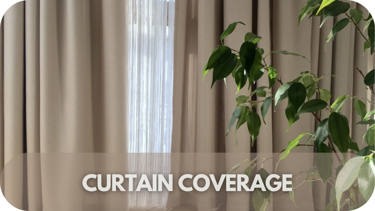 Curtain coverage for soundproofing