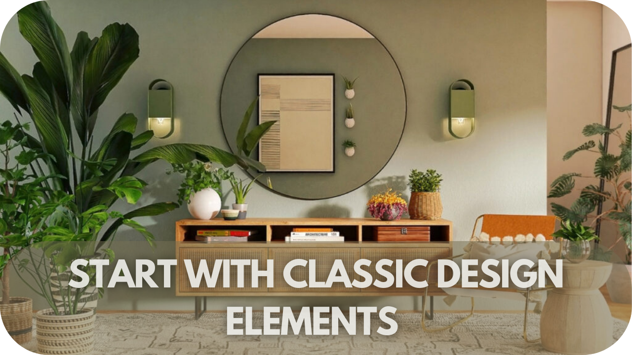 Start with classic design elements.